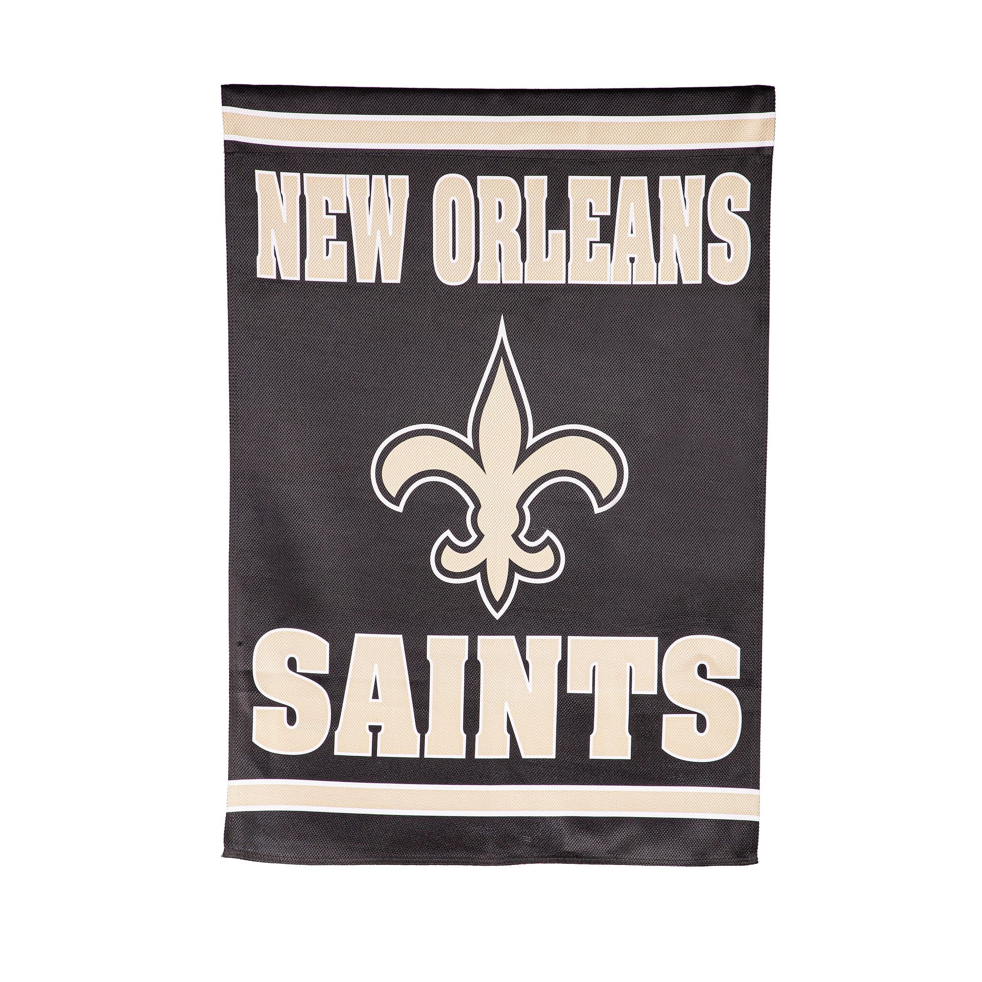 Embossed Suede Flag New Orleans Saints banner with cream lettering Evergreen Enterprises on Tampa Home & Garden Store
