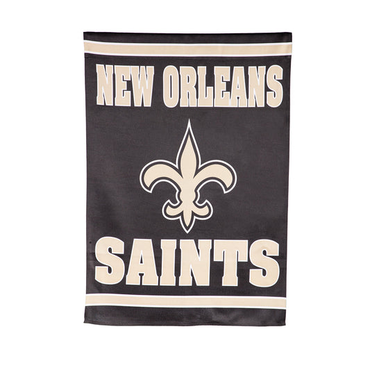 Embossed Suede Flag New Orleans Saints banner with cream lettering Evergreen Enterprises on Tampa Home & Garden Store