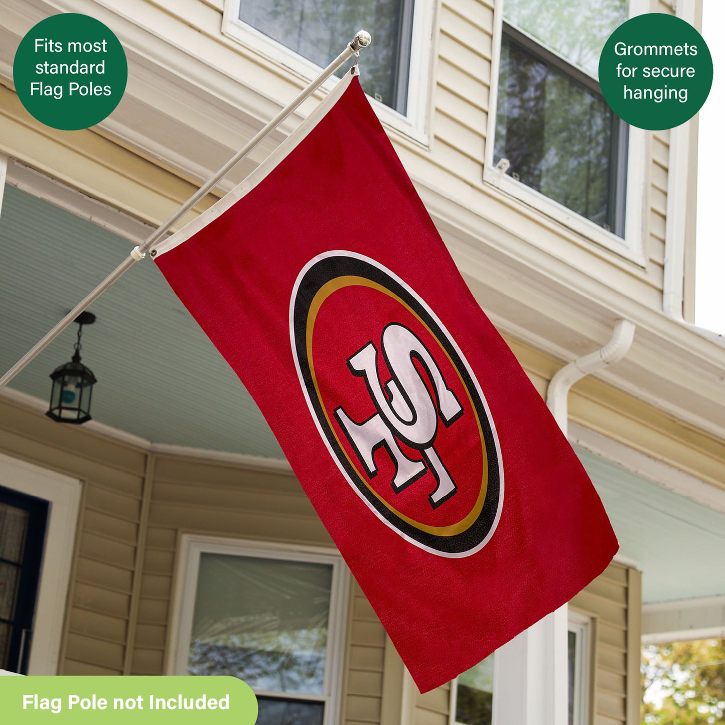 San Francisco 49ers estate flag red 3x5 with 2 grommets Evergreen Enterprises on Tampa Home & Garden Store