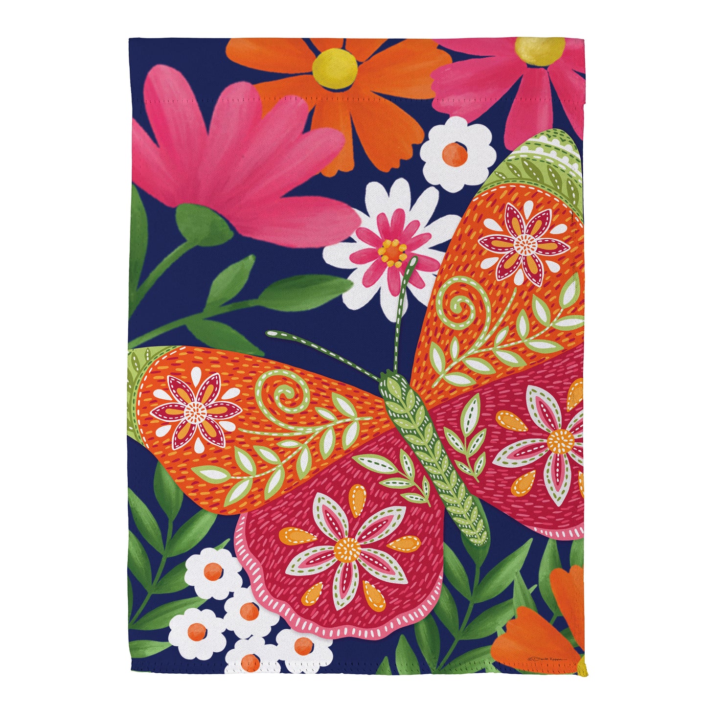 Drapeau de maison en daim à papillons Bloom &amp; Burst (recto et verso)