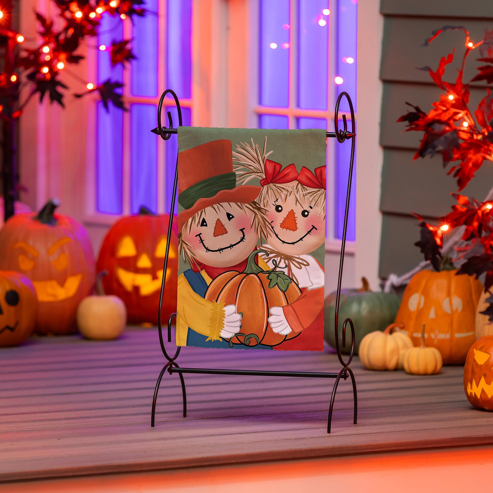Couple Of Scarecrows Applique Garden Flag with pumpkins by Evergreen Enterprises on Tampa Home & Garden Store