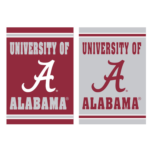 Embossed suede University of Alabama flag pair in crimson and gray Evergreen Enterprises on Tampa Home & Garden Store