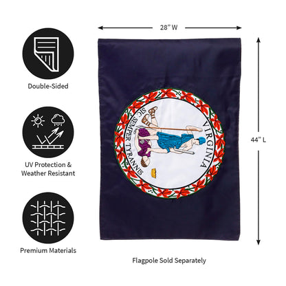 Virginia state flag applique flag by Evergreen Enterprises on Tampa Home & Garden Store
