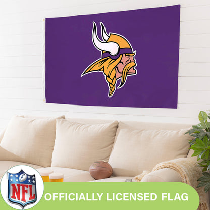 Minnesota Vikings single-sided estate flag 3x5 ft, purple with two grommets on Tampa Home & Garden Store