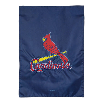 St Louis Cardinals applique garden flag with cardinal logo on navy background on Tampa Home & Garden Store