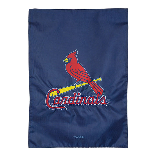 St Louis Cardinals applique garden flag with cardinal logo on navy background on Tampa Home & Garden Store