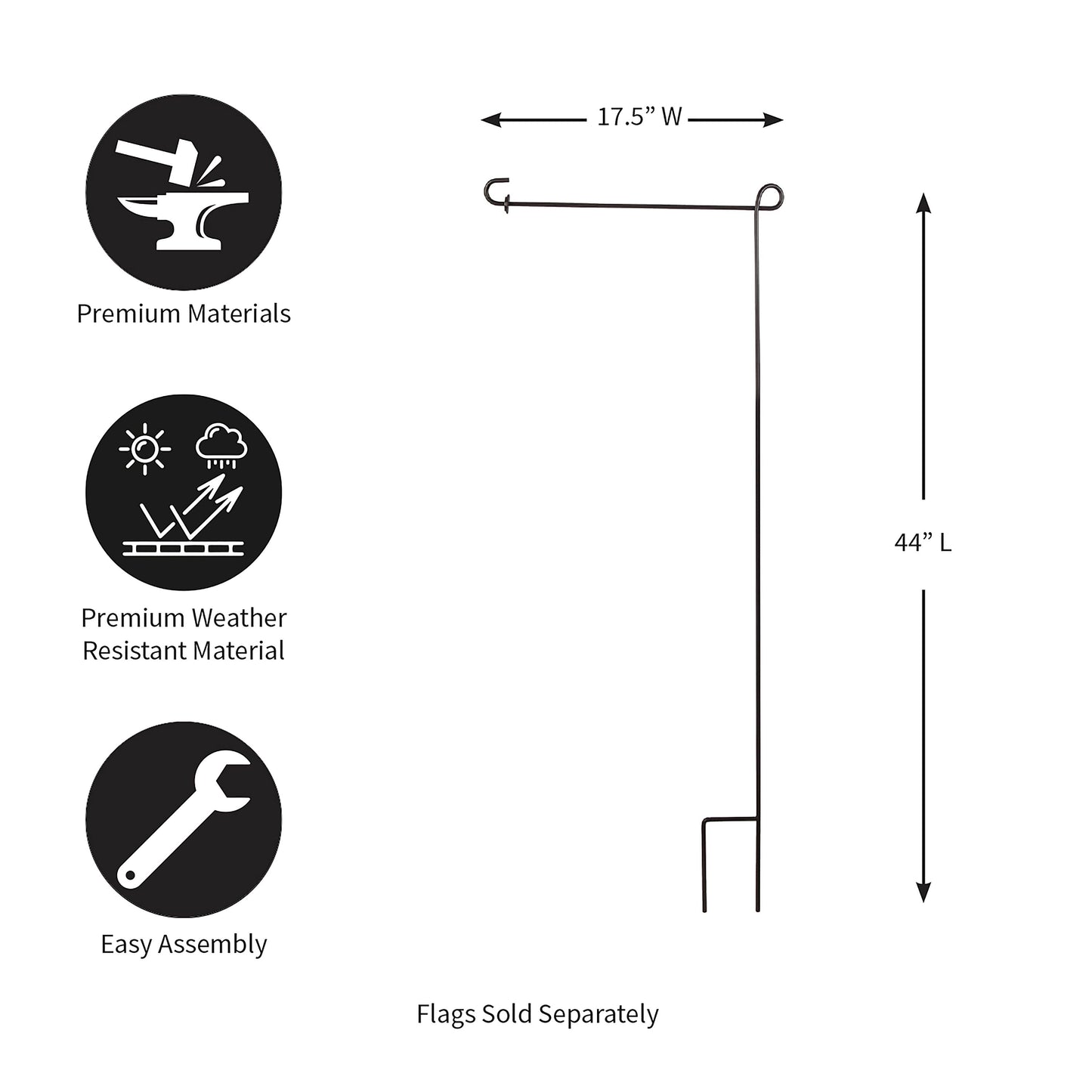 Black Garden Flag Stand metal flag pole by Evergreen Enterprises - Wholesale Collective on Tampa Home & Garden Store