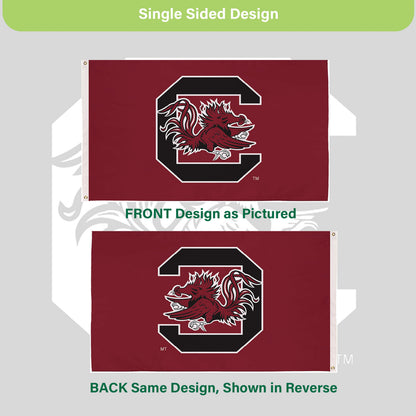 University of South Carolina single-sided estate flag 3x5 maroon with block C gamecock 2 grommets Evergreen Enterprises on Tampa Home & Garden Store