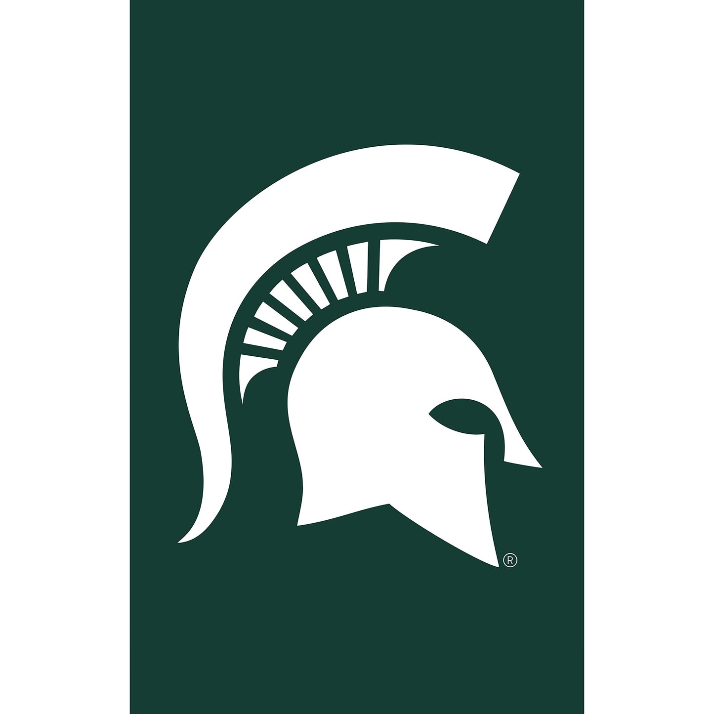 MSU applique house flag in dark green with white Spartan helmet by Evergreen Enterprises on Tampa Home & Garden Store