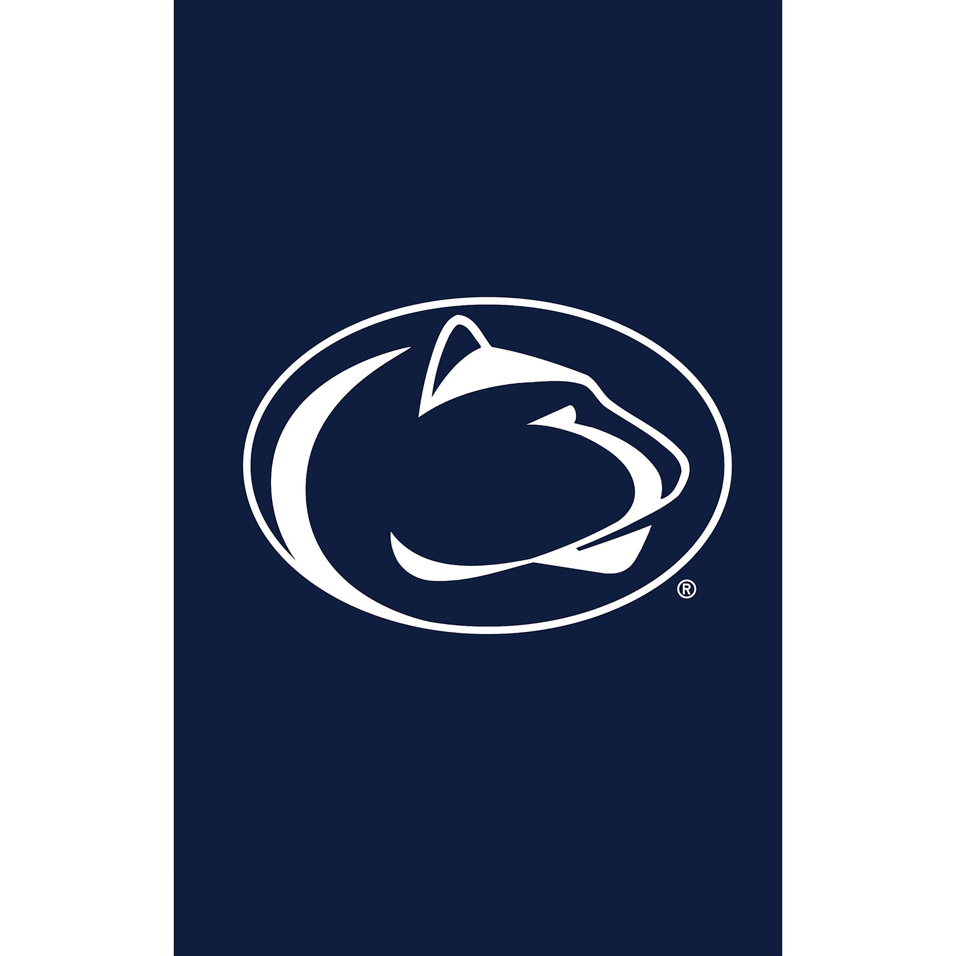 Applique flag Penn State navy blue panel with white Nittany Lion logo on Tampa Home & Garden Store