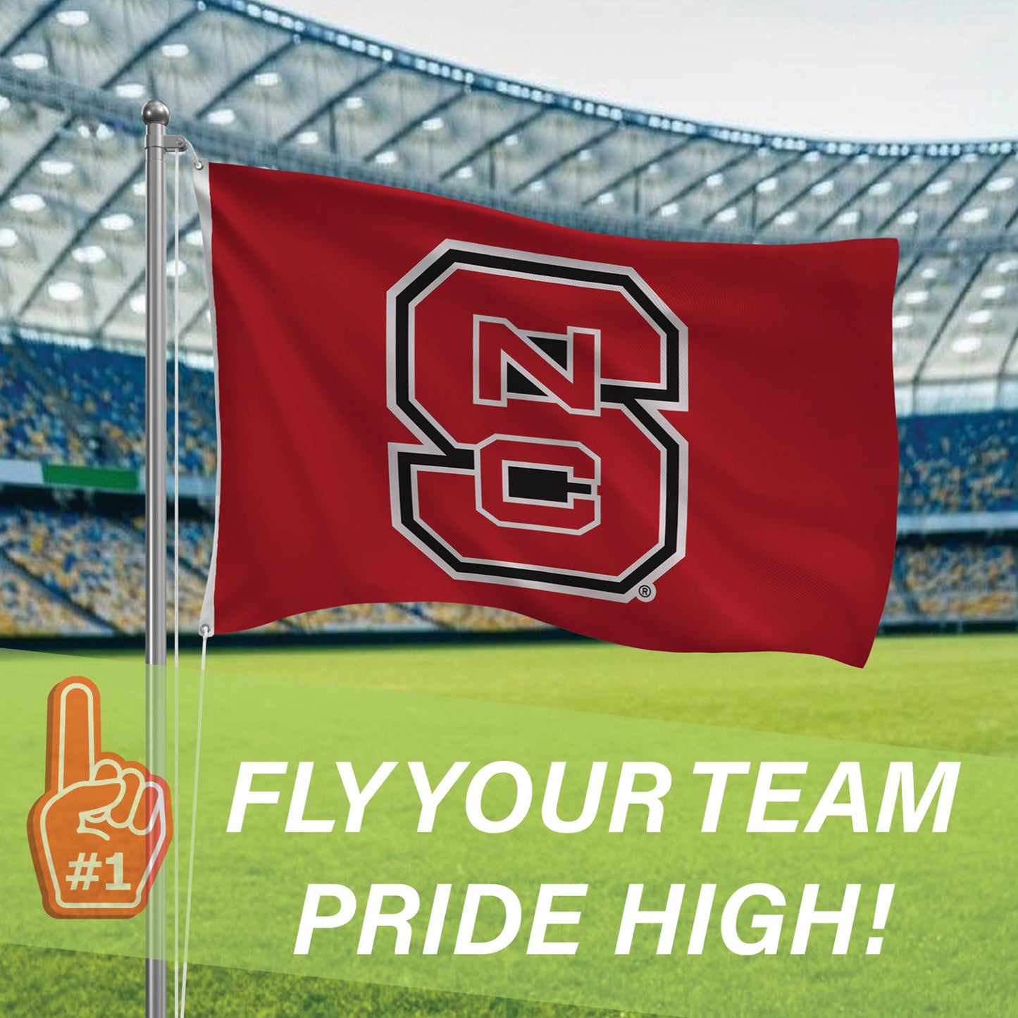 NC State flag sublimated single w/2 grommets Evergreen Enterprises on Tampa Home & Garden Store