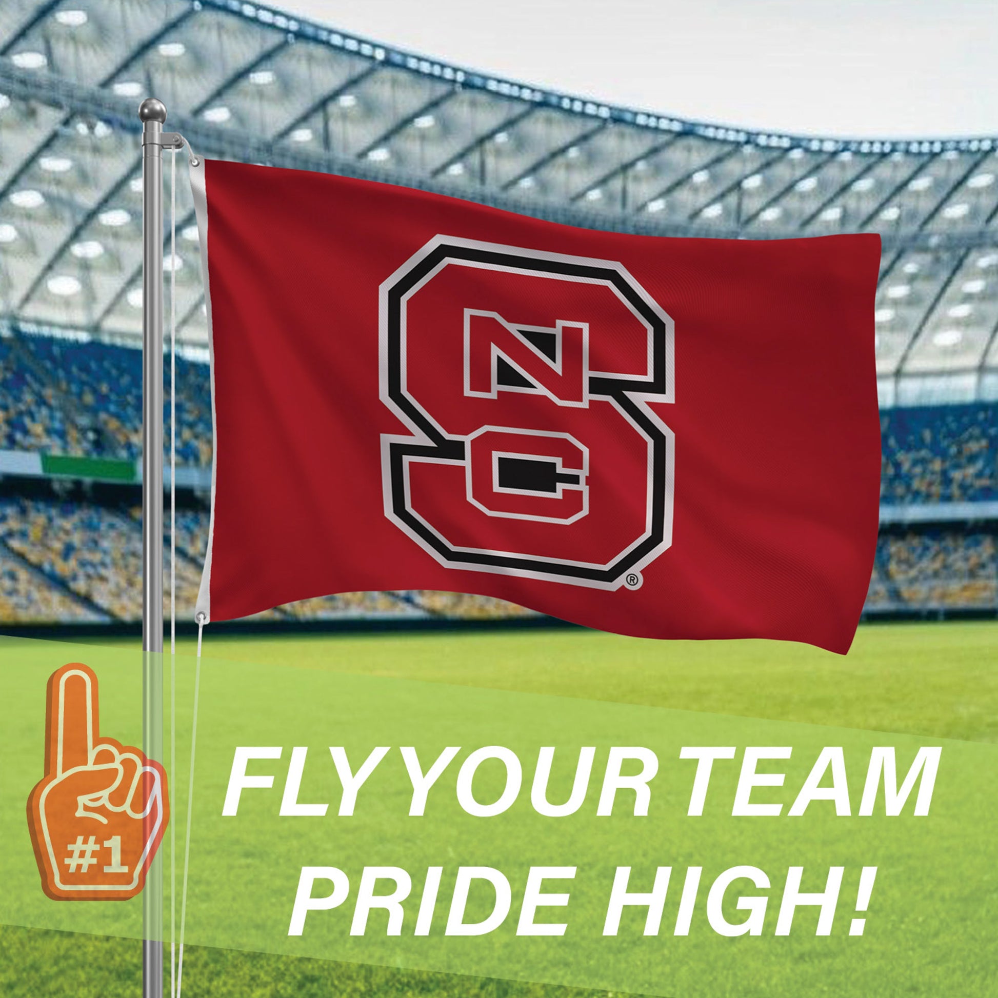 NC State flag sublimated single w/2 grommets Evergreen Enterprises on Tampa Home & Garden Store