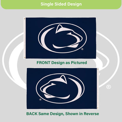 Penn State 3x5 navy sublimated flag, single-sided with 2 brass grommets and logo on Tampa Home & Garden Store