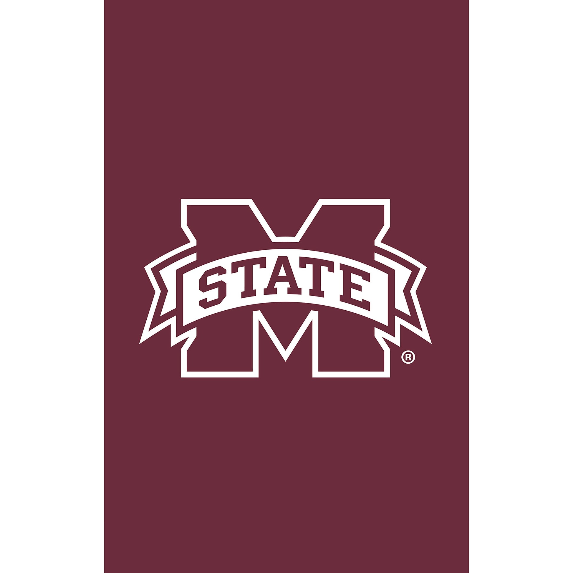 Mississippi State University applique flag on maroon with white MSU emblem on Tampa Home & Garden Store