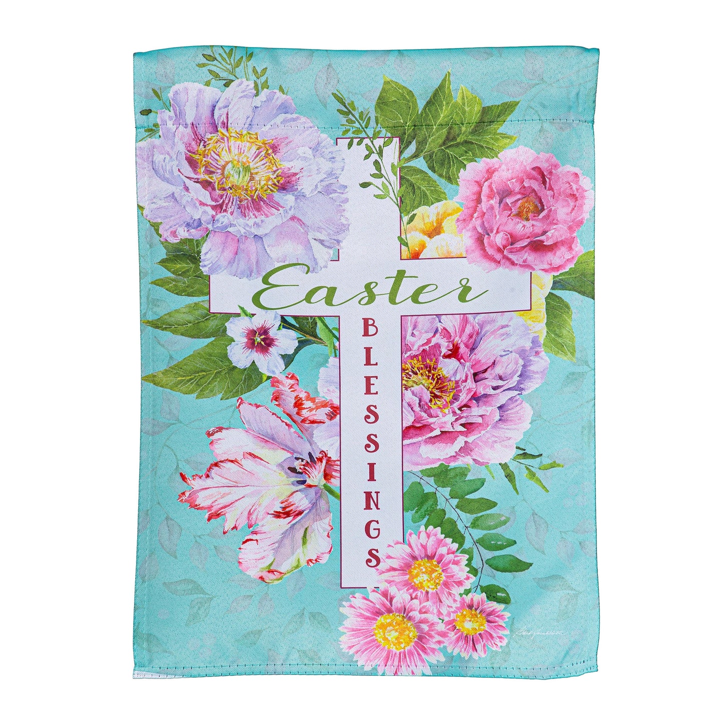 Easter Blessings Suede Garden Flag