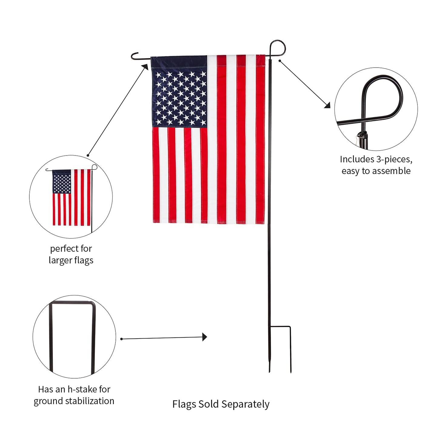 Iron House Flag Stand black iron by Evergreen Enterprises for flag & windsock mounting hardware on Tampa Home & Garden Store