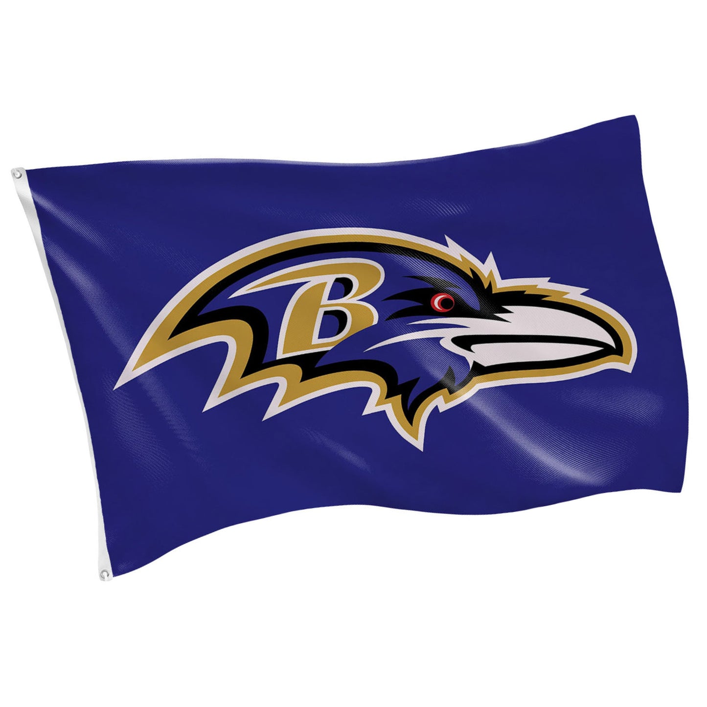 Baltimore Ravens blue 3x5 single-sided sublimated flag with 2 grommets on Tampa Home & Garden Store