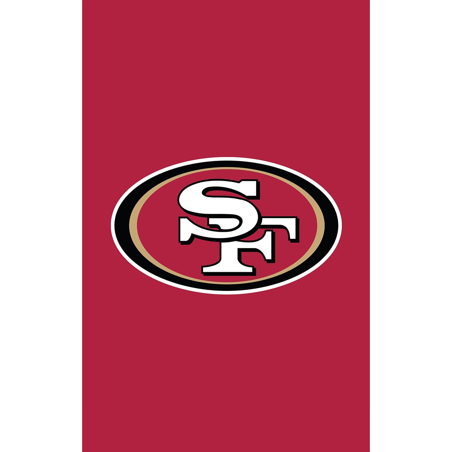 Applique flag San Francisco 49ers logo on maroon flag Evergreen Enterprises Wholesale Collective on Tampa Home & Garden Store