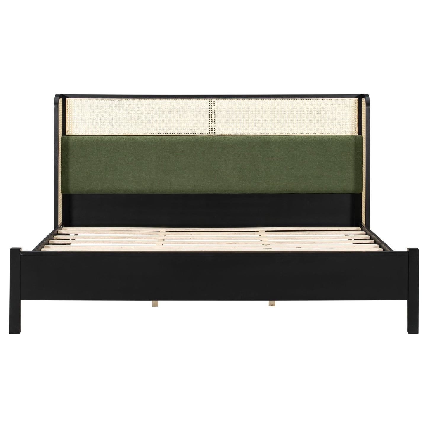Sleek King Size Black and Green Bed Frame