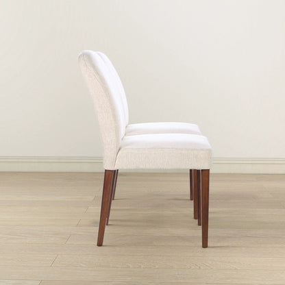 Capri Dining Chair Set of 2 Beige Linen Deluxe