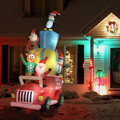 Outdoor Christmas Santa and Elk Inflatable