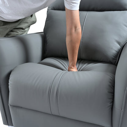 Power Swivel Rocker Recliner Chair for Adults in gray leather with stitch detail on Tampa Home & Garden Store