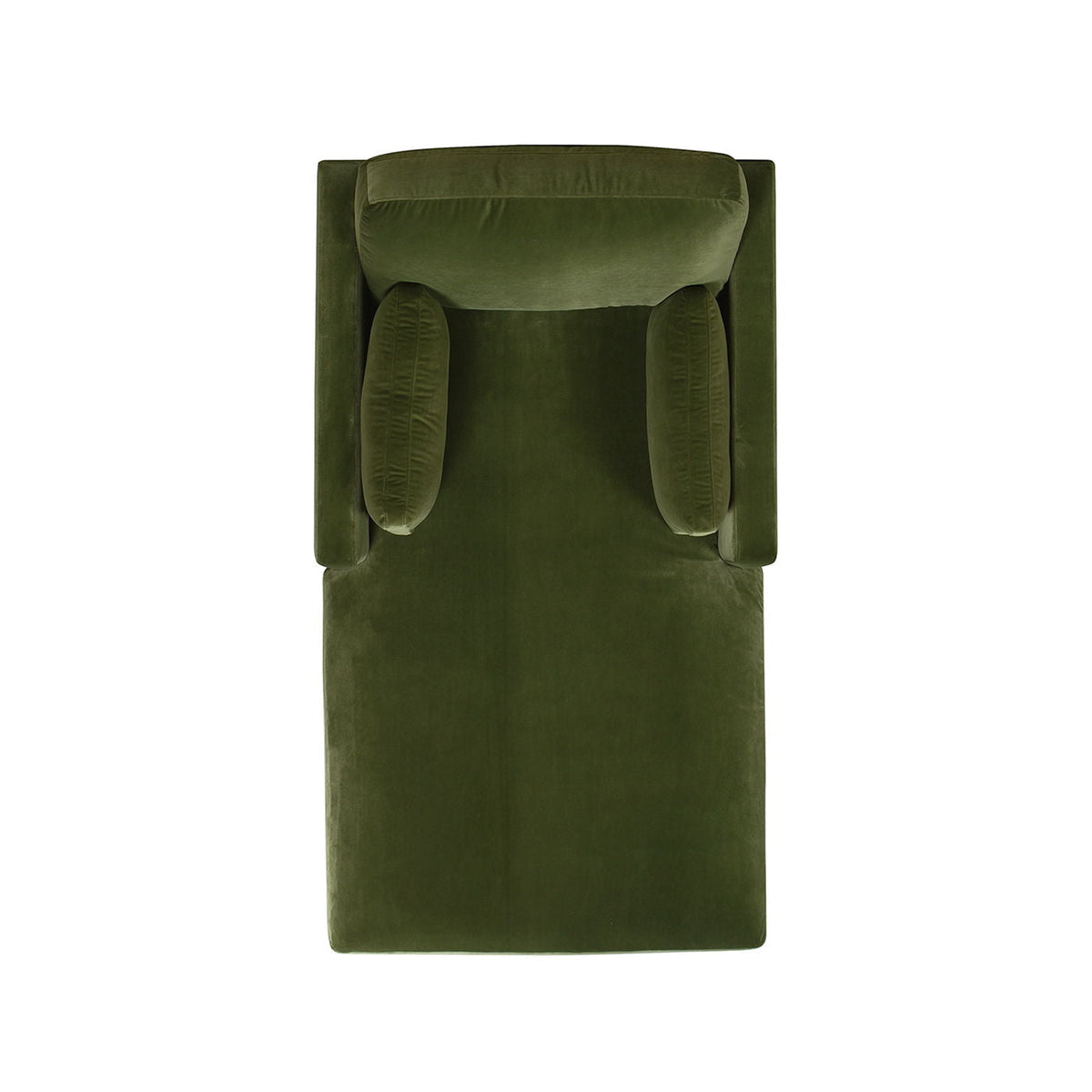 Modern farmhouse green velvet chaise lounge chair with removable cushions by HouseOfZazla on Tampa Home & Garden Store