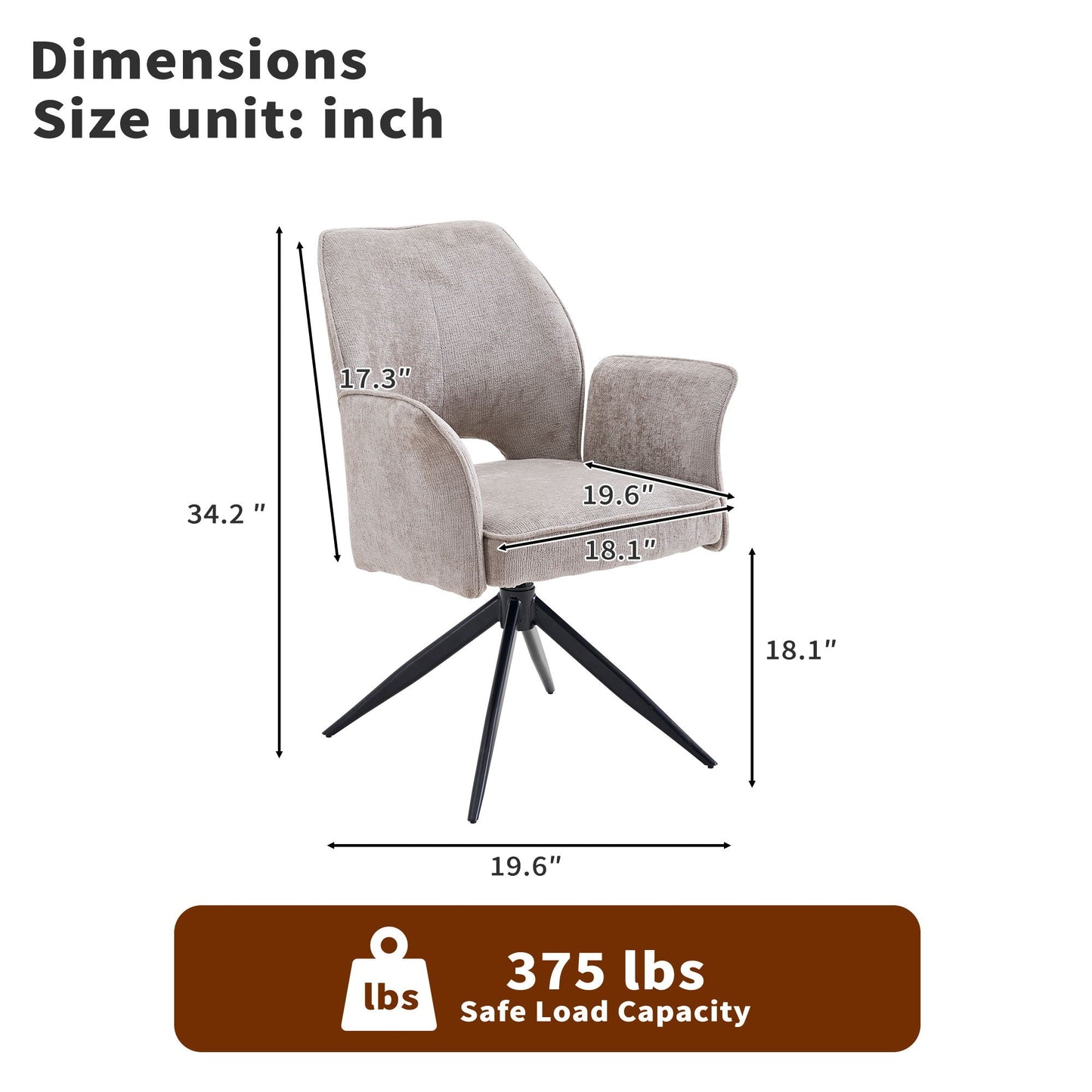 Gray Swivel Dining Chairs With a Soft Cushion Set