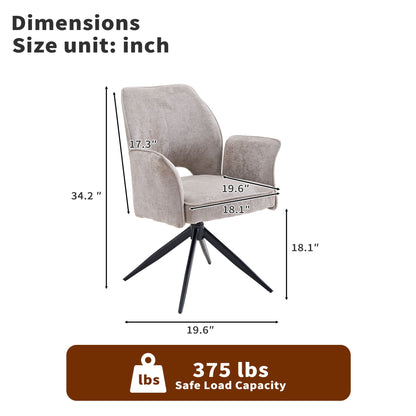 Gray Swivel Dining Chairs With a Soft Cushion Set