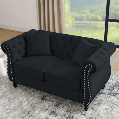 Chesterfield Sofa With Nailhead Trim and Cushions