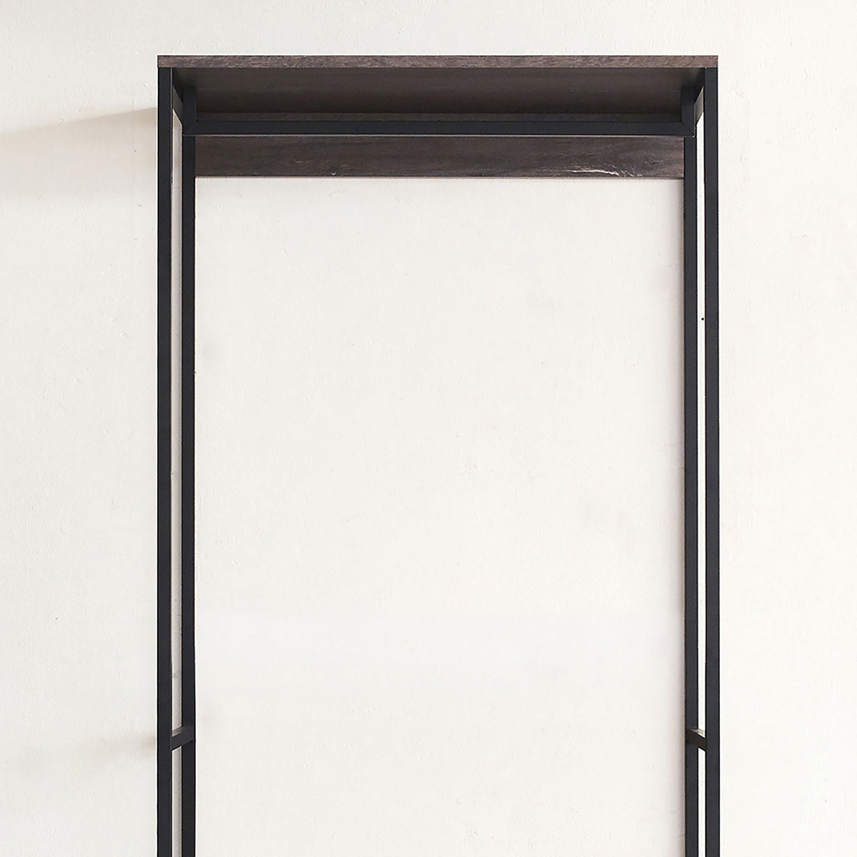 Dark brown wardrobe frame with upper shelf on black metal legs HouseOfZazla on Tampa Home & Garden Store