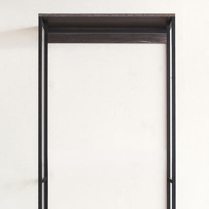 Dark brown wardrobe frame with upper shelf on black metal legs HouseOfZazla on Tampa Home & Garden Store