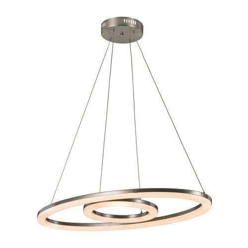 Pendant light Trans Globe MDN-1406 Optic II satin nickel modern ceiling fixture with rings on Tampa Home & Garden Store