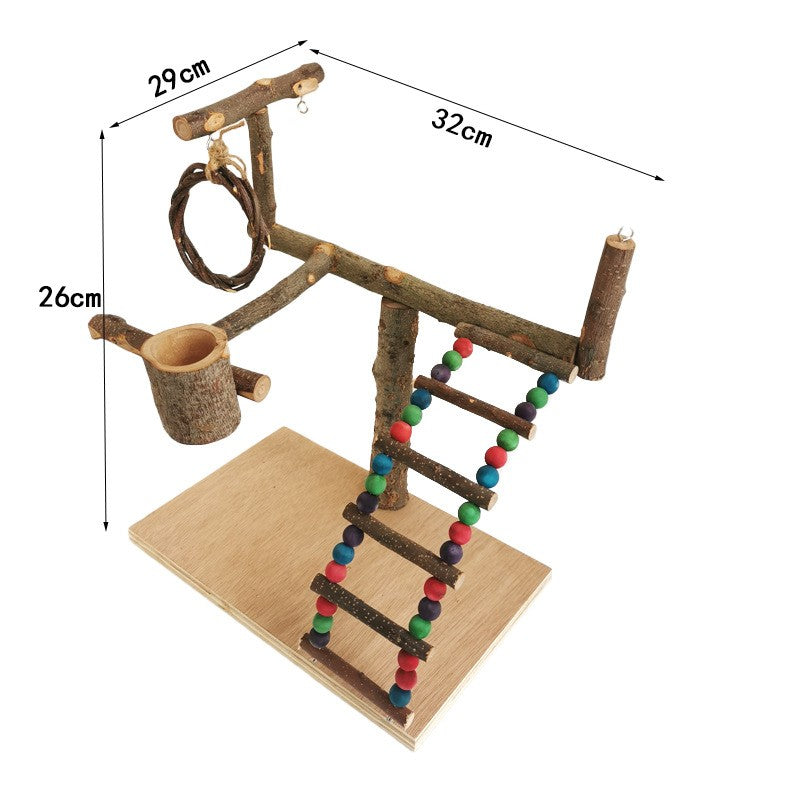 Solid wood parrot station frame bird toy with bead ladder and rope hoop by Sell My Stuff on Tampa Home & Garden Store