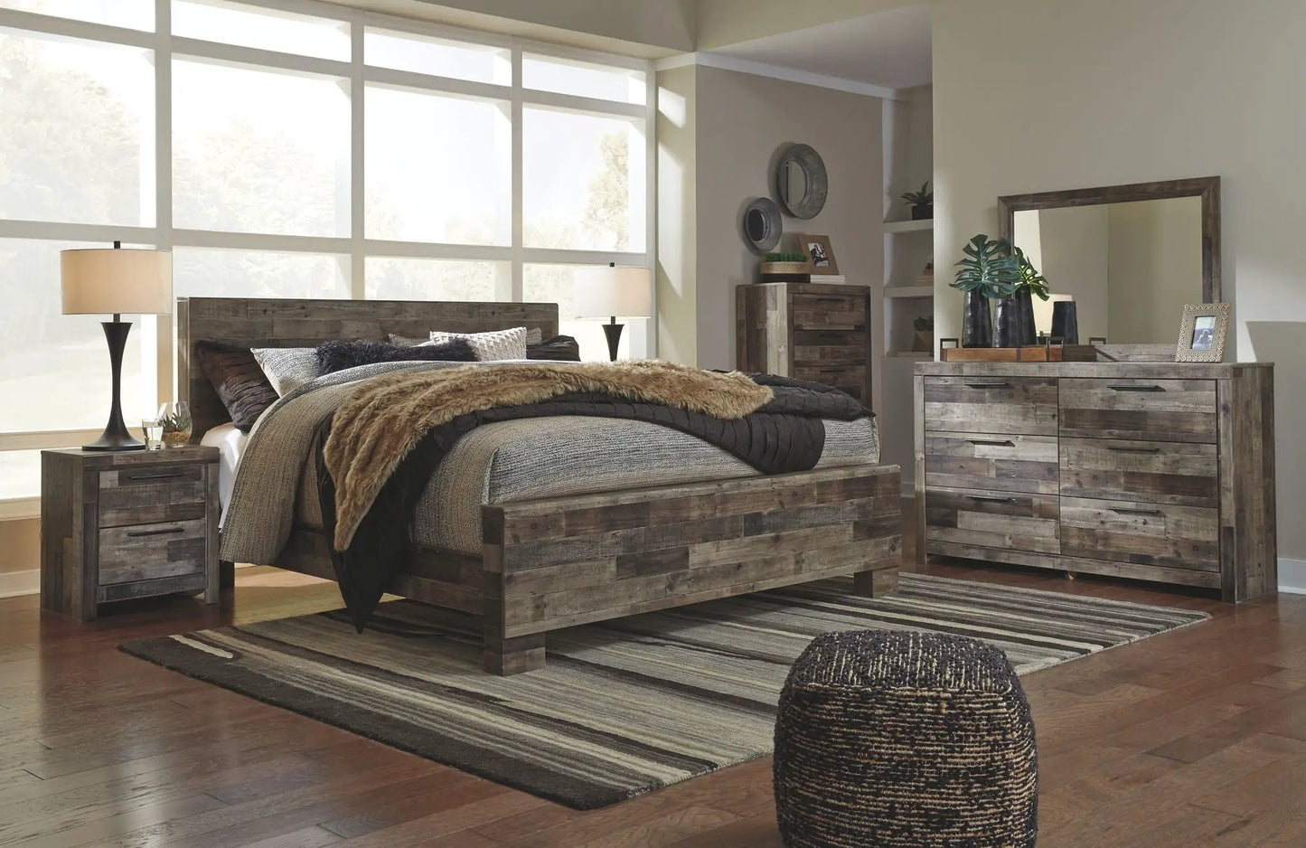 Derekson Panel Bedroom Set with Butcher Block