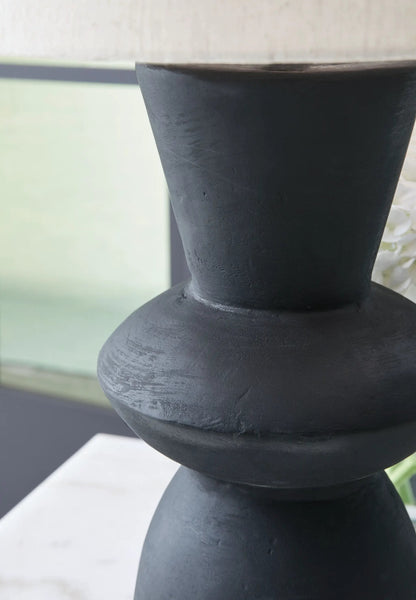 Scarbot Paper Table Lamp Set of 2 in distressed black with textured finish on Tampa Home & Garden Store