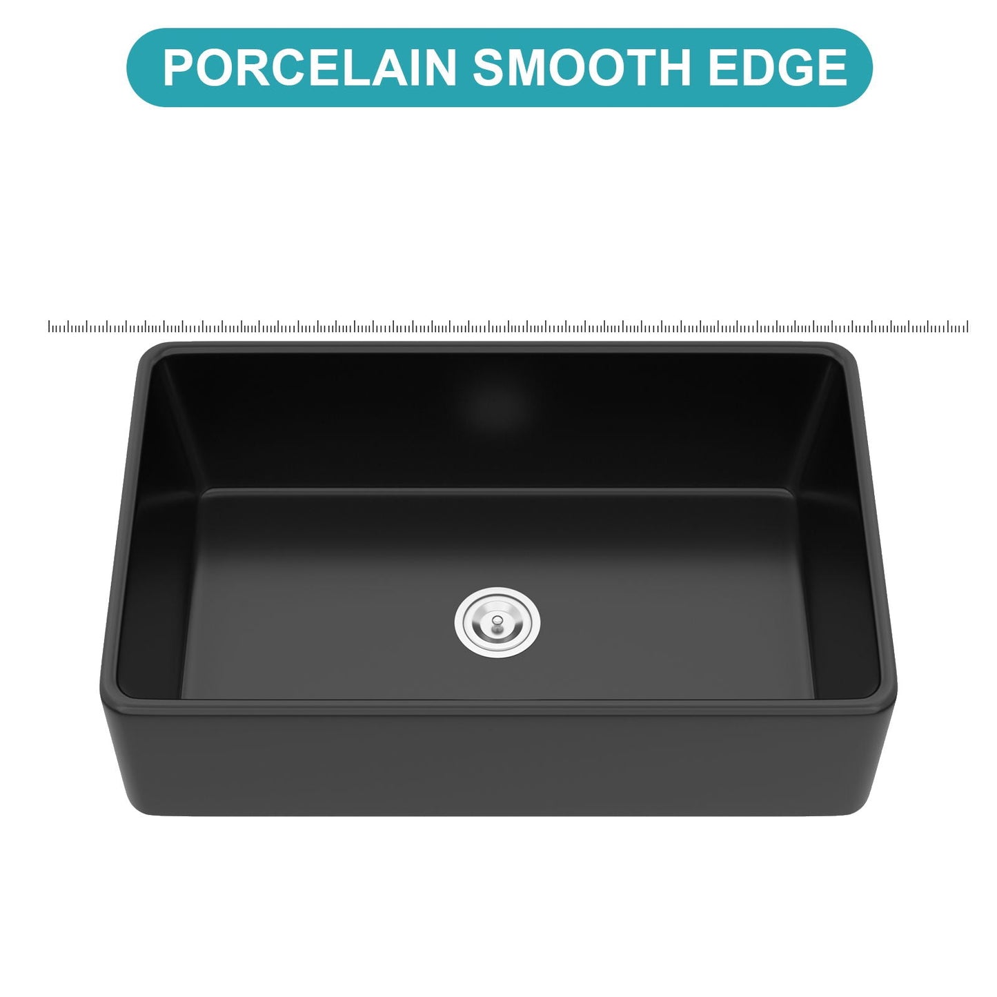 Undermount black ceramic kitchen sink with single bowl and smooth edges by HouseOfZazla on Tampa Home & Garden Store