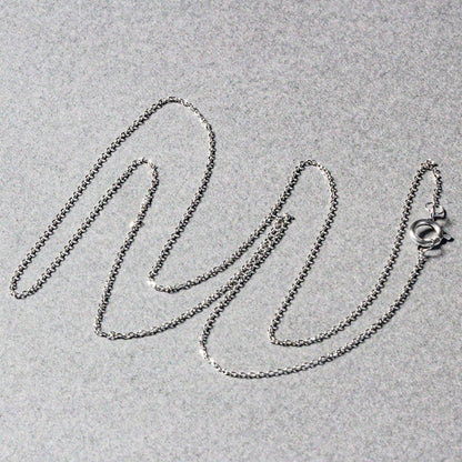 14k white gold diamond-cut cable link chain necklace 0.7mm with clasp on Tampa Home & Garden Store