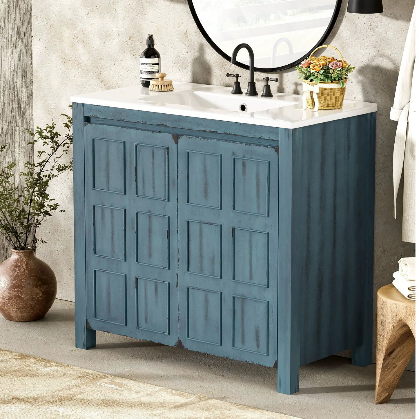 Bathroom Vanity Organizer with Sink and Cabinet