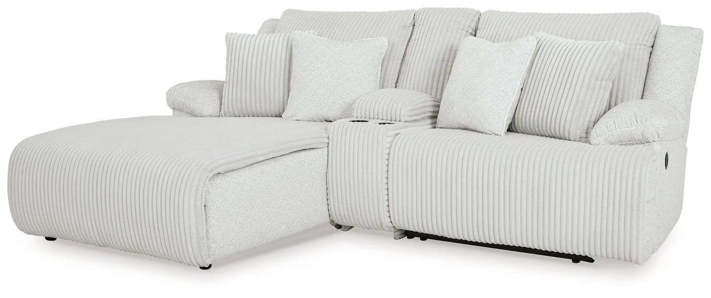Top Tier Corduroy Reclining Sectional with Chaise
