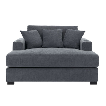 Modern Oversized Chaise Lounger and Pillow