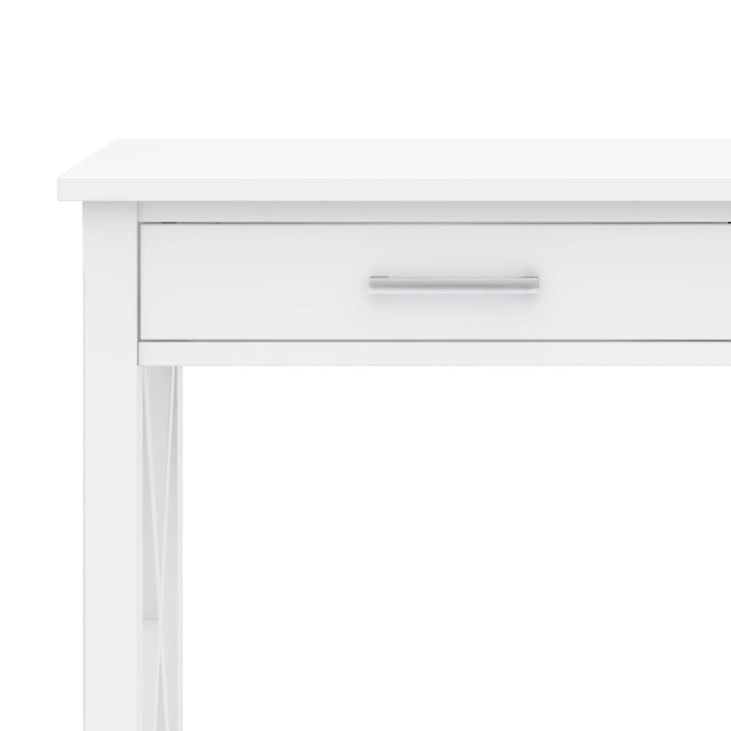 Kitchener handcrafted console table in white with a silver bar handle by Unique Piece Furniture on Tampa Home & Garden Store