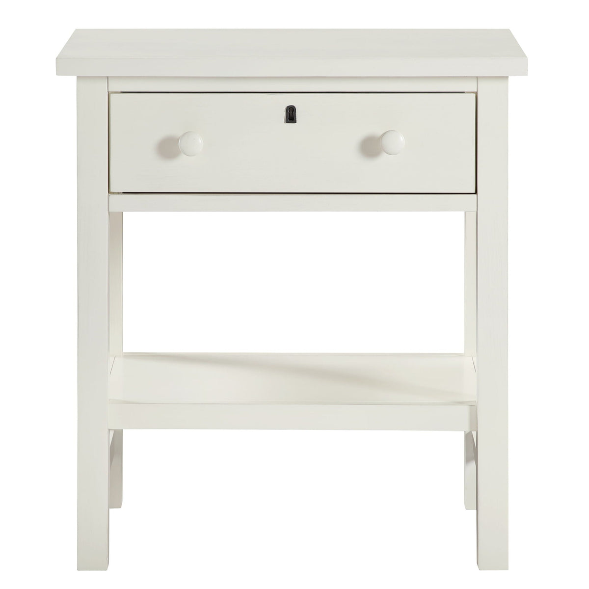 Finley 1 Drawer Storage Nightstand with Open Shelf, white finish, HouseOfZazla on Tampa Home & Garden Store