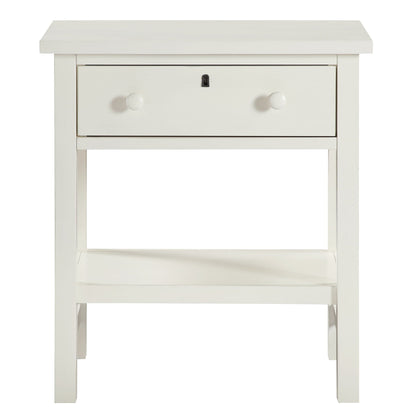 Finley 1 Drawer Storage Nightstand with Open Shelf, white finish, HouseOfZazla on Tampa Home & Garden Store