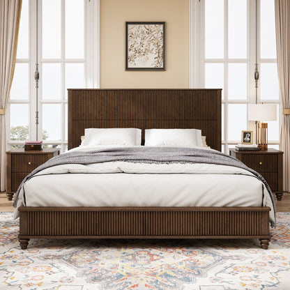 Solid Wood Platform Bed and the Tall Headboard
