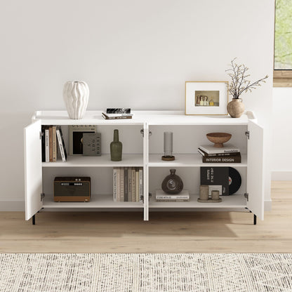 Abbey Sideboard by HouseOfZazla, white finish with adjustable shelves on Tampa Home & Garden Store