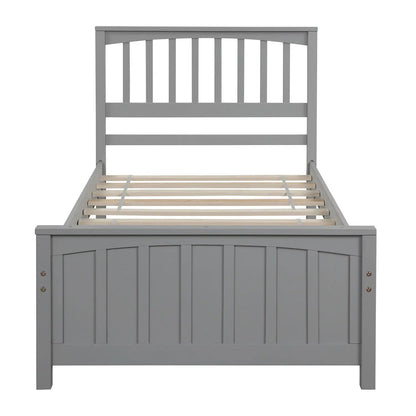 Wood Platform Bed with Headboard and Footboard