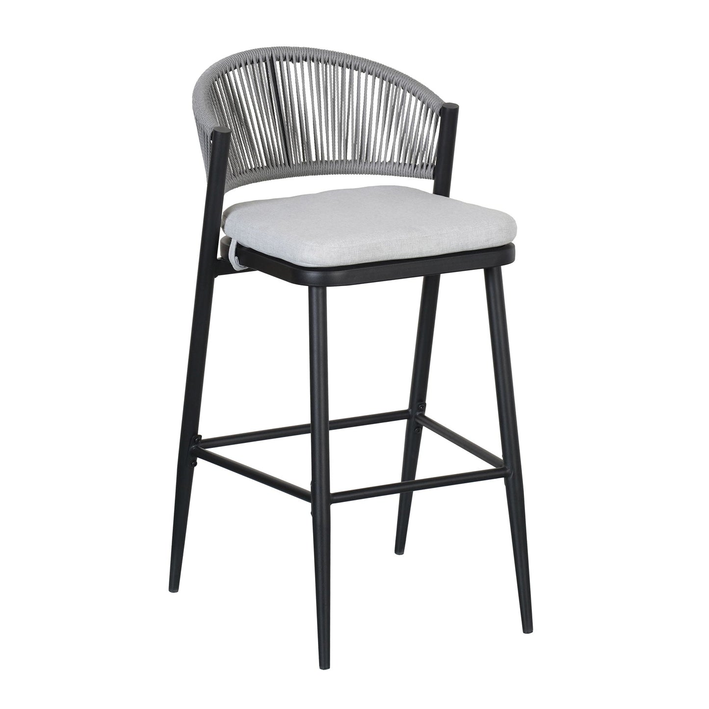 Outdoor Bar Stools With Scallop Cushion And Frame