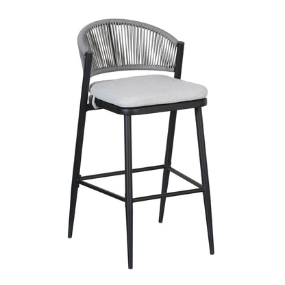 Outdoor Bar Stools With Scallop Cushion And Frame
