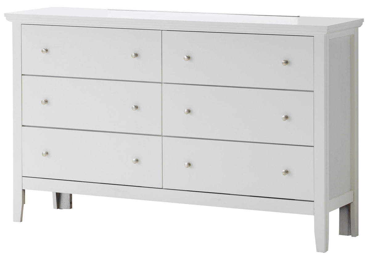 Primo dresser white finish with 6 drawers, silver knobs by HouseOfZazla on Tampa Home & Garden Store